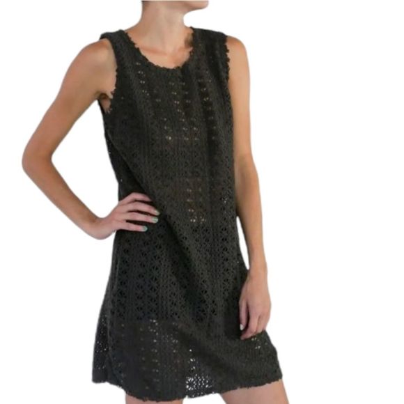 Free People Other - Free People beach distressed raw hem knit woven cover up dress size XS